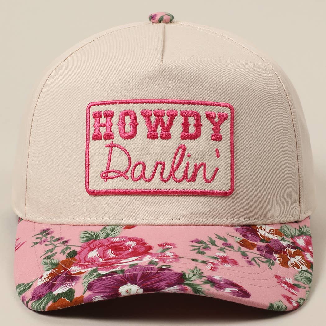 HOWDY Darlin' Embroidery Patch Floral Two-Tone Hat