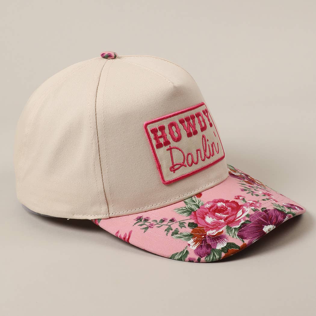 HOWDY Darlin' Embroidery Patch Floral Two-Tone Hat