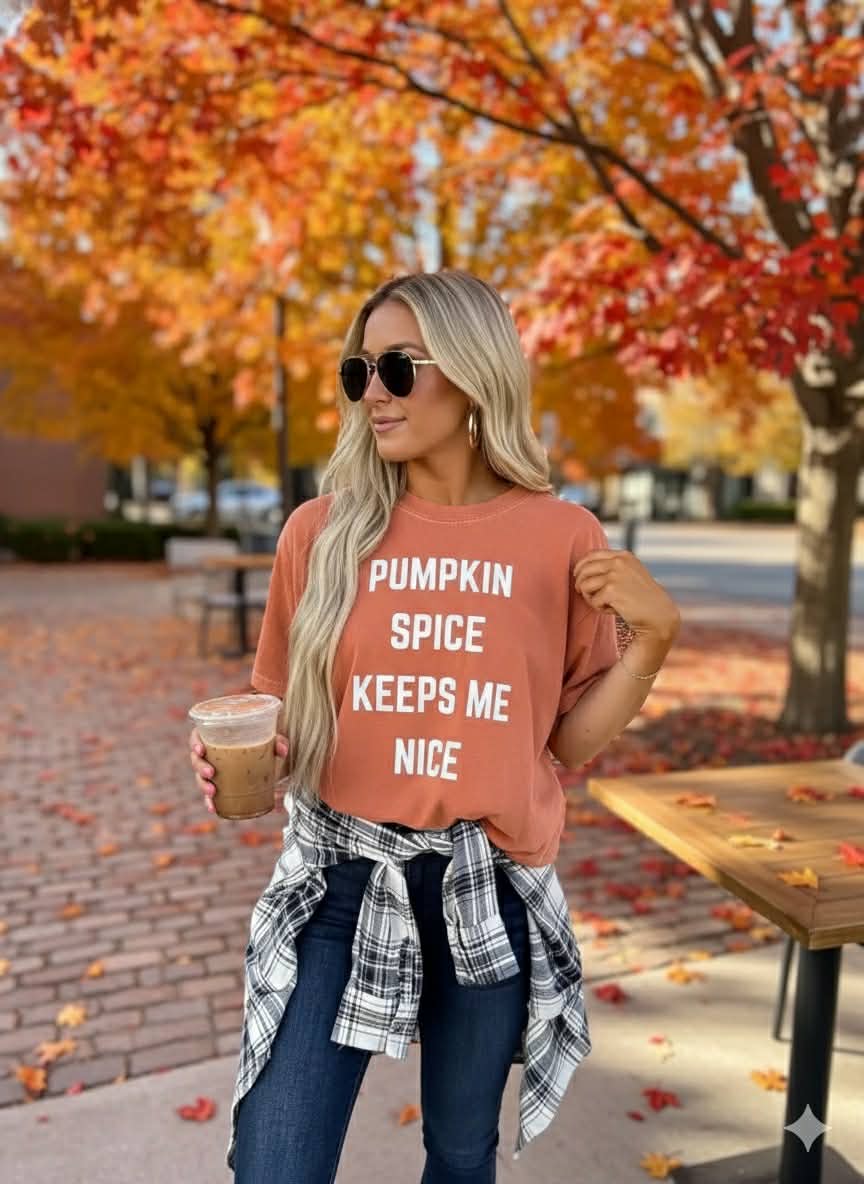Pumpkin Spice Keeps Me Nice Graphic Tee