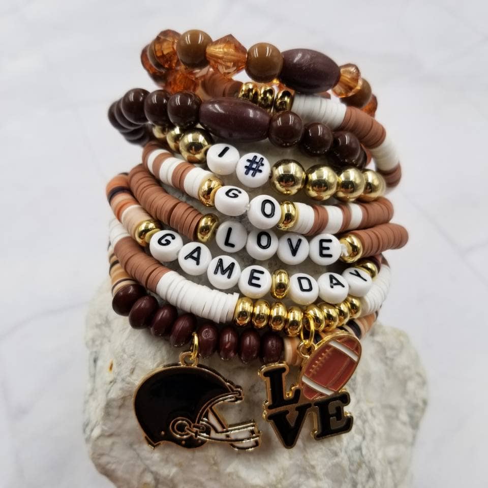 Football Gameday Stretch Bracelets - Set of 10