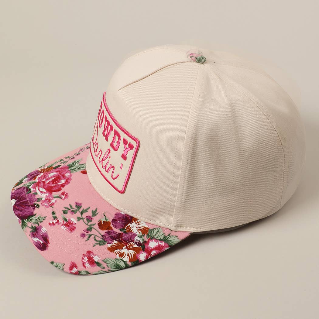 HOWDY Darlin' Embroidery Patch Floral Two-Tone Hat