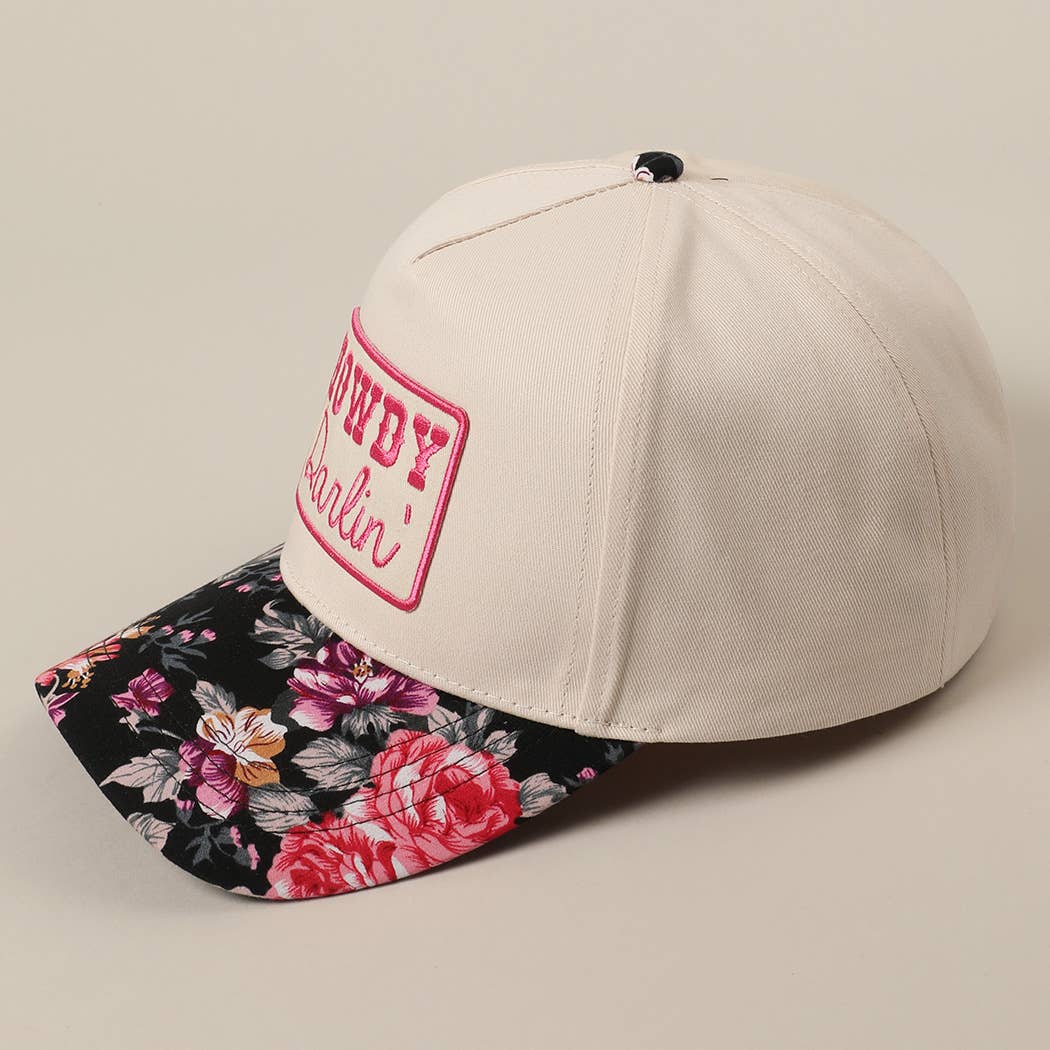 HOWDY Darlin' Embroidery Patch Floral Two-Tone Hat